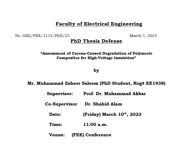 thesis defense fee