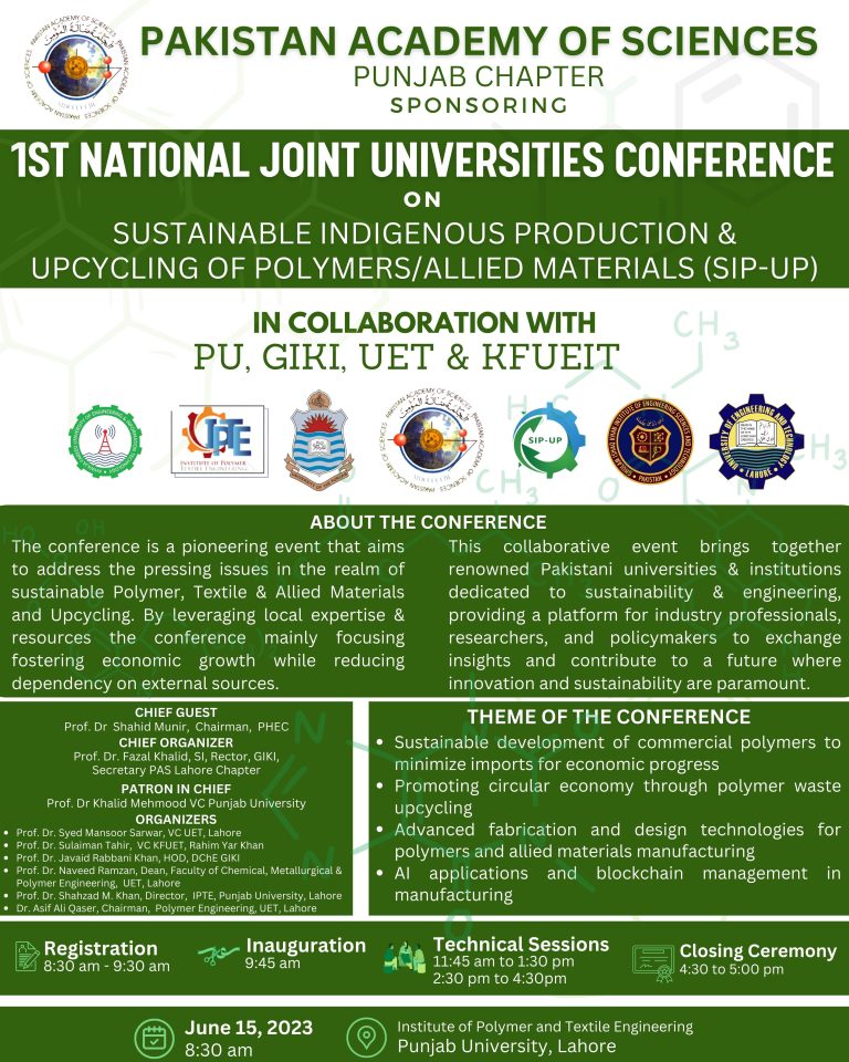 Sponsored by Pakistan Academy of Science, Punjab Chapter