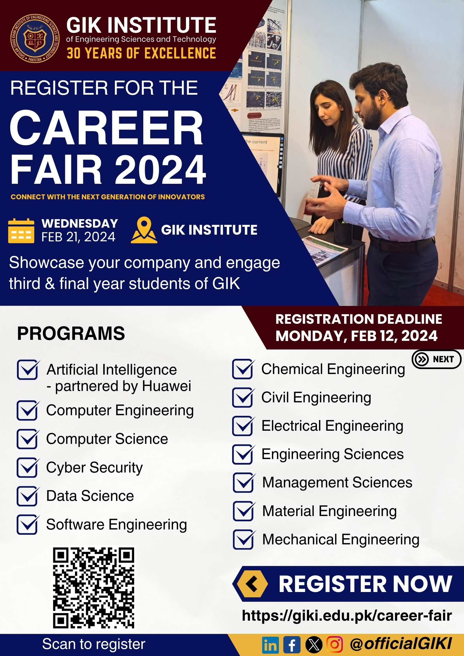 GIKI Career Fair 2024 Ghulam Ishaq Khan Institute of Engineering