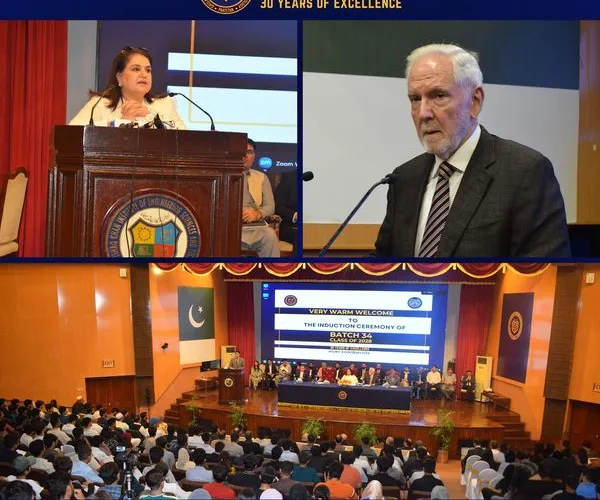 Induction Ceremony of Batch 34 | Chairperson BISP, Senator Rubina Khalid, President SOPREST Engr. Salim Saifullah Khan, Executive Director, Member Board of Governors, Rector, Pro-Rectors, Deans and Faculty participated in the Induction Ceremony of Batch 34
